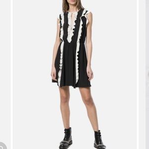 Valentino Ruffle Dress Black White Career Professional Academia Office Job Sz 48